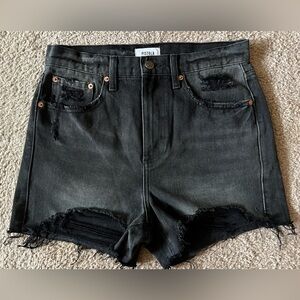 Pistola NWOT Black Distressed High-Waist Jean Shorts